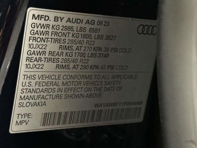 2023 Audi SQ8 Premium Plus TFSI quattro Tiptronic