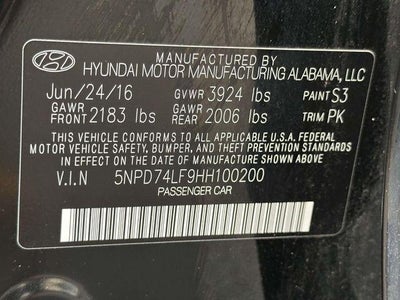 2017 Hyundai ELANTRA SE