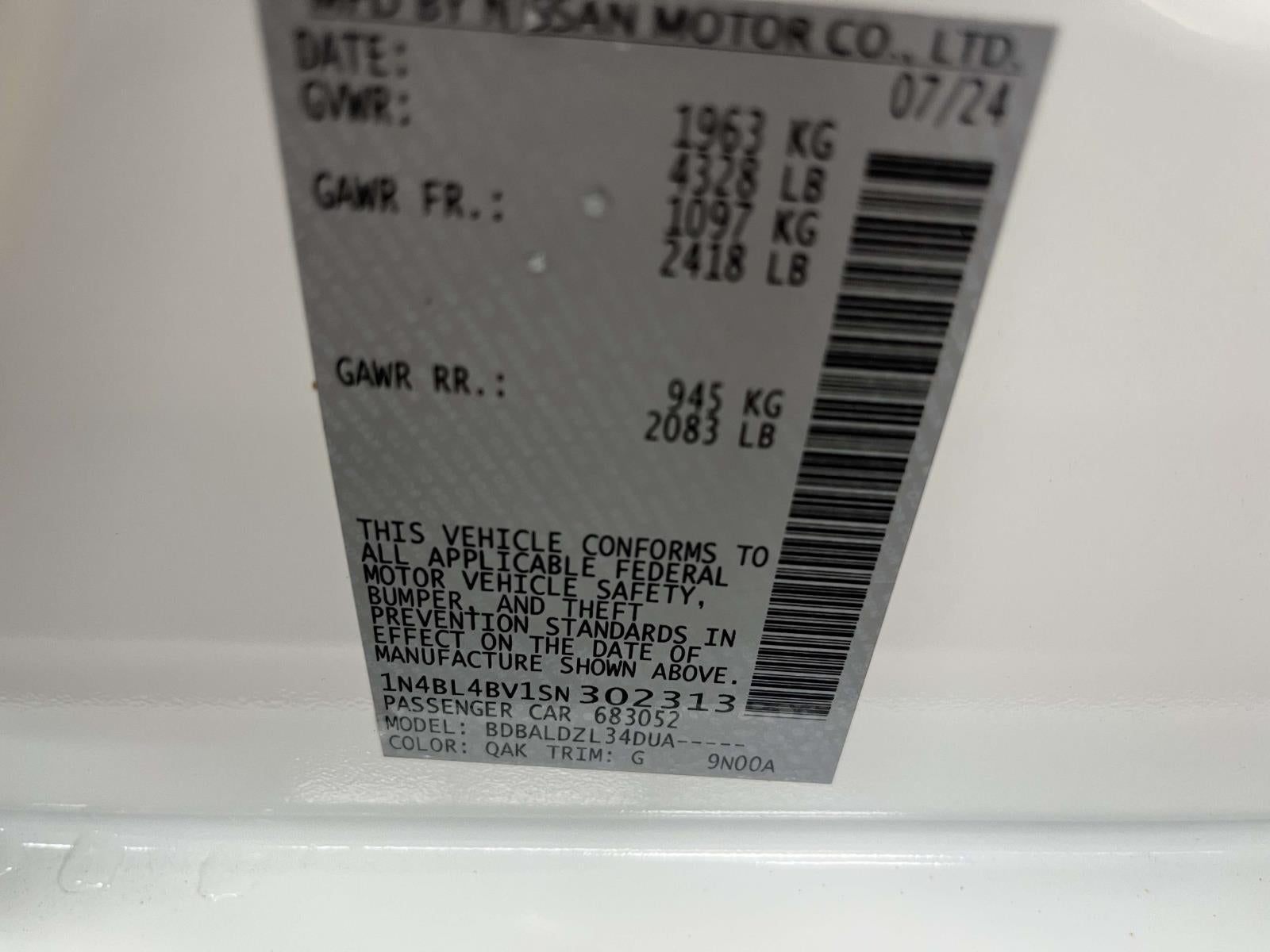 2025 Nissan Altima S FWD