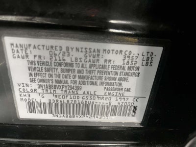 2023 Nissan Sentra S Xtronic CVT