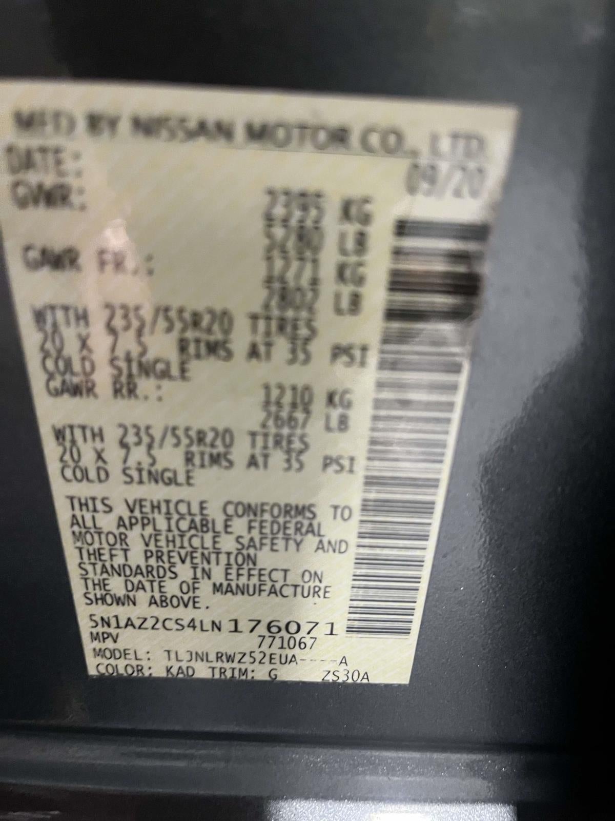 2020 Nissan Murano SL Intelligent AWD