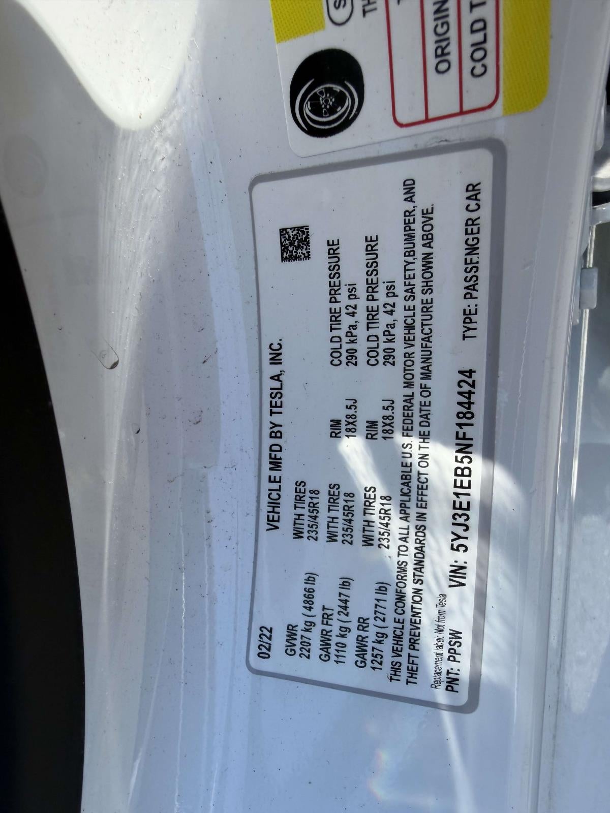 2022 Tesla Model 3 Long Range Dual Motor All-Wheel Drive