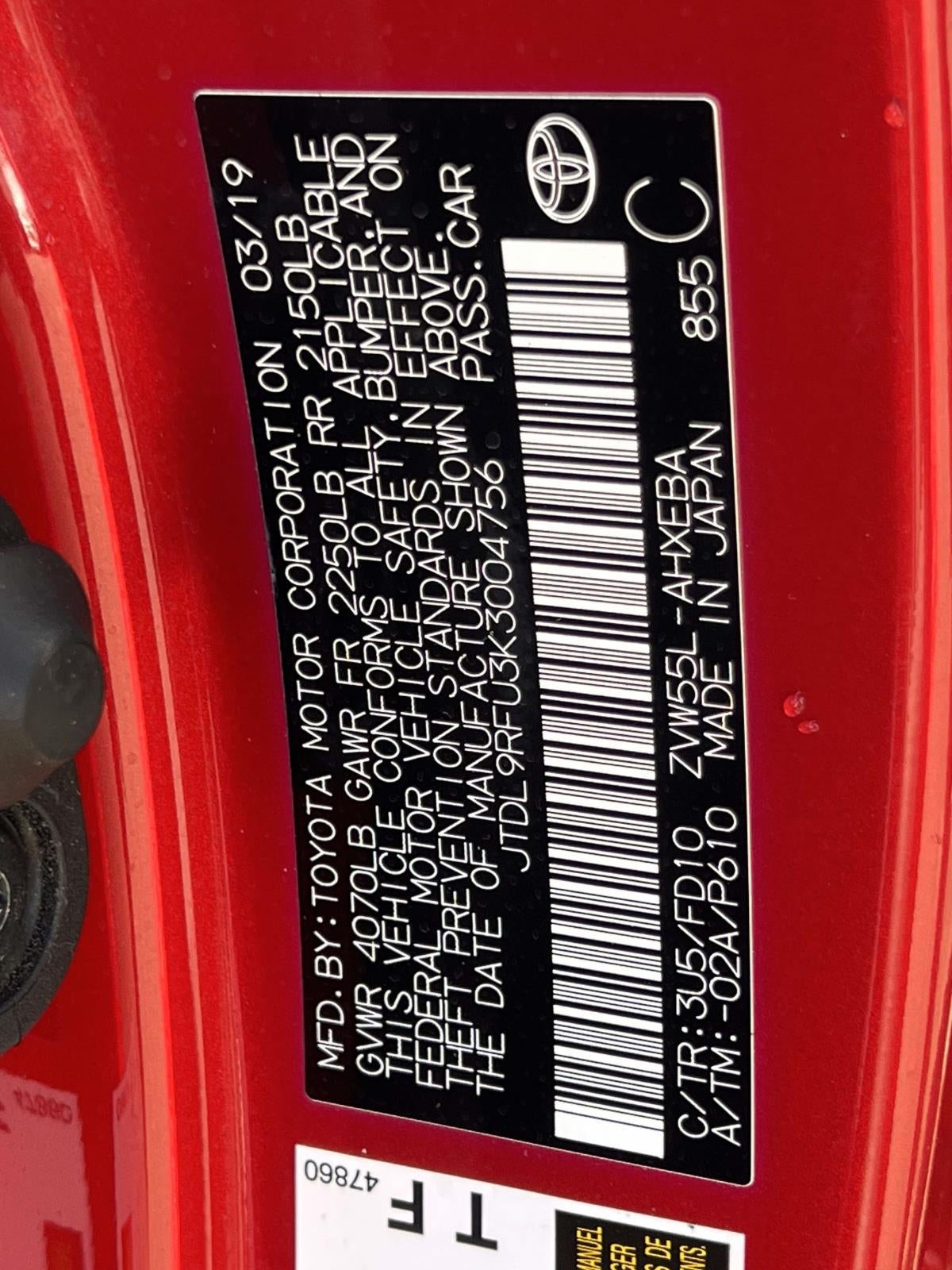 2019 Toyota Prius LE