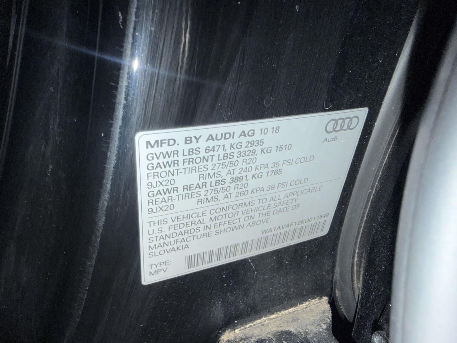 2019 Audi Q8 55 Premium